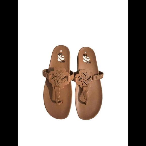 Sam & Libby Alexandra Thong Flip Flop Women's Size 10 Cuoio Brown EXCELLENT! - Picture 1 of 2